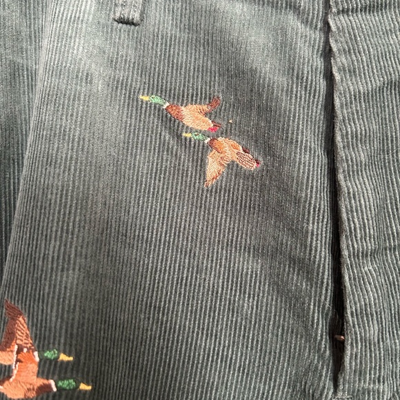 Polo Ralph Lauren Dark Green Corduroy Pants with Geese / Duck Embroidery - Picture 6 of 10